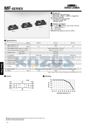 MF1216 datasheet - Band wide:150kHz ~ 30MHz, 2 stage filter
