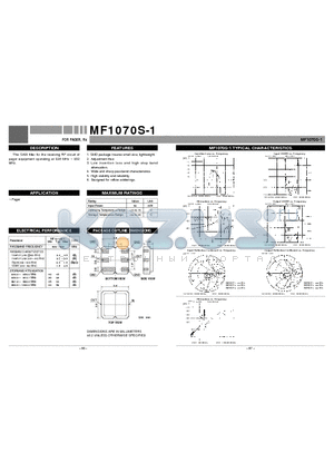 MF1070S-1 datasheet - FOR PAGER, Rx