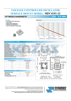 MFC4151-12 datasheet - VOLTAGE CONTROLLED OSCILLATOR