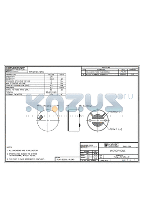 PUM-5250L-R datasheet - MICROPHONE