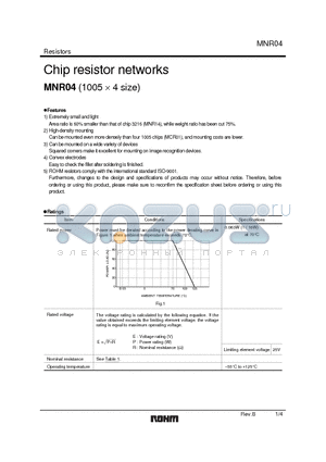MNR04M0APJ datasheet - Chip resistor networks