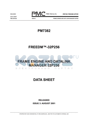 PM7382 datasheet - FRAME ENGINE AND DATA LINK MANAGER 32P256