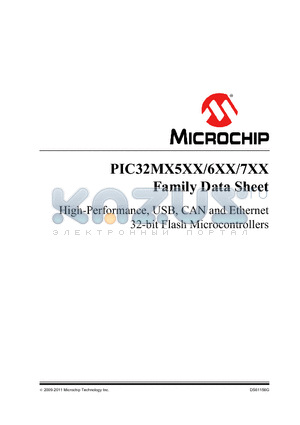 PIC32MX5XX_11 datasheet - High-Performance, USB, CAN and Ethernet 32-bit Flash Microcontrollers