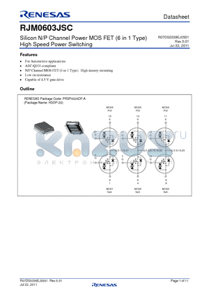 RJM0603JSC datasheet - Silicon N/P Channel Power MOS FET (6 in 1 Type) High Speed Power Switching