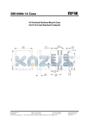 SM10996-14 datasheet - 14-Terminal Surface-Mount Case 10.9 X 9.6 mm Nominal Footprint