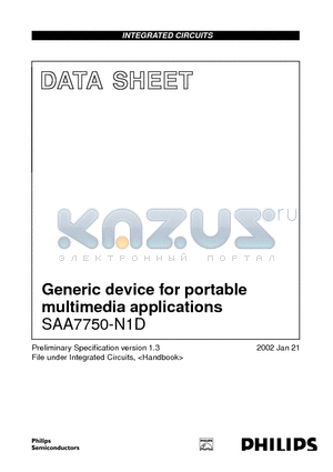SAA7750-N1D datasheet - Generic device for portable multimedia applications