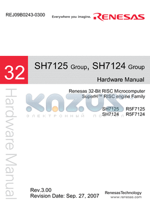 SH7125 datasheet - Renesas 32-Bit RISC Microcomputer