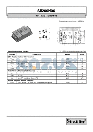 SII200N06 datasheet - NPT IGBT Modules