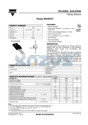 SIHLI630G datasheet - Power MOSFET