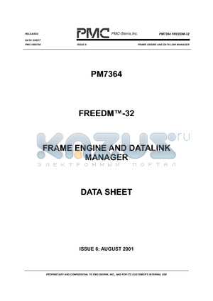 PM7364-BI datasheet - FRAME ENGINE AND DATA LINK MANAGER