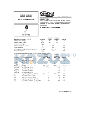 PN2907A datasheet - PNP SILICON TRANSISTOR