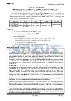 TMP88CS38NG datasheet - 8-bit single chip microcomputer