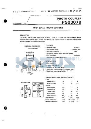 PS2007B datasheet - PHOTO COUPLER