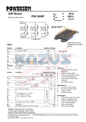 PSII50-06 datasheet - IGBT Module