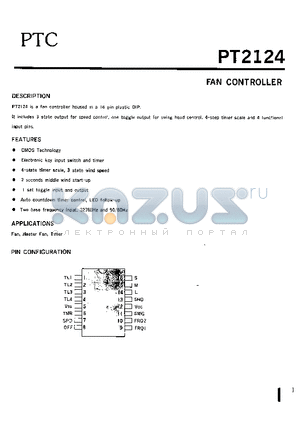 PT2124 datasheet - FAN CONTROLLER