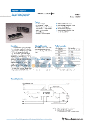 PT6703 datasheet - 13-A Low-Voltage Programmable Integrated Switching Regulator