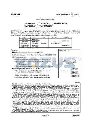TMP87C847U datasheet - CMOS 8-BIT MICROCONTROLLER