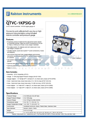 QTVC-1KPSIG-D datasheet - QTVC volume controller, 1KPSIG digital gauge kit