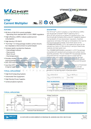 VTM48E_040_050A00 datasheet - VTM Current Multiplier