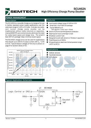 SC1462AISKTR datasheet - High Efficency Charge Pump Doubler