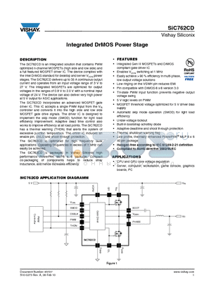 SIC762DB datasheet - Integrated DrMOS Power Stage