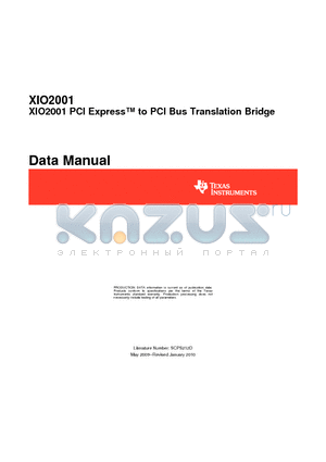 XIO2001PNP datasheet - PCI Express to PCI Bus Translation Bridge
