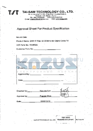 TB0692A datasheet - IF SAW Filter 35.225 MHz