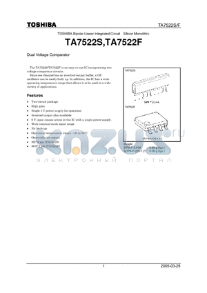 TA7522S_05 datasheet - Dual Voltage Comparator