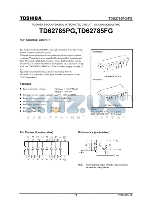 TD62785PG datasheet - 8CH SOURCE DRIVER