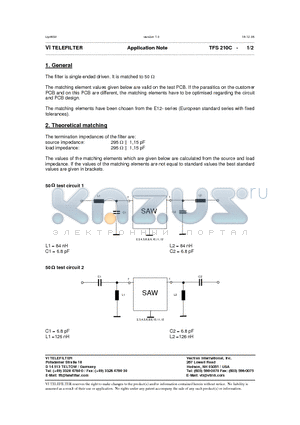 TFS210C_08 datasheet - Application Note