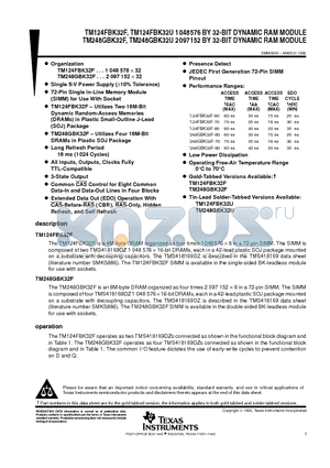 TM124FBK32F datasheet - DYNAMIC RAM MODULE