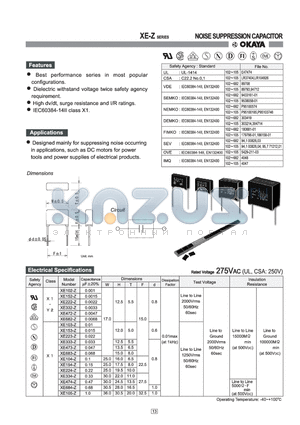 XE105-Z datasheet - NOISE SUPPRESSION CAPACITOR