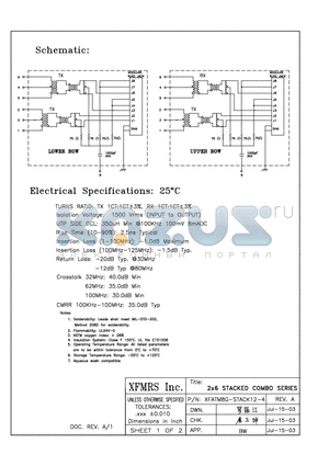 XFATM8G-STACK12-4 datasheet - 2x6 STACKED COMBO