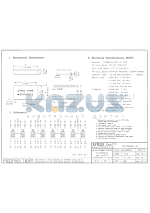 XFATM8Q25 datasheet - UNLESS OTHERWISE SPECIFIED TOLERANCES -0.010 DIMENSIONS IN INCH