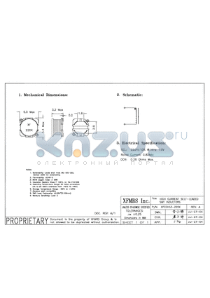 XFCDH53-220K datasheet - HIGH CURRENT SELF-LEADED SMT INDUCTORS