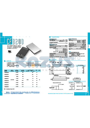 CFB200-48S15 datasheet - 200 WATT WIDE INPUT DC-DC CONVERTERS SINGLE OUTPUT