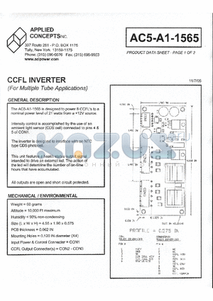 AC5-A1-1565 datasheet - CCFL INVERTER