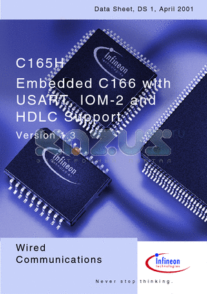 C165H datasheet - EMBEDDED C166 WITH USART IOM-2 AND HDLC SUPPORT