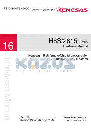 H8S2615 datasheet - Renesas 16-Bit Single-Chip Microcomputer H8S Family/H8S/2600 Series