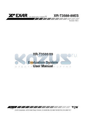XR-T3588 datasheet - XR-T3588/89 Evaluation System