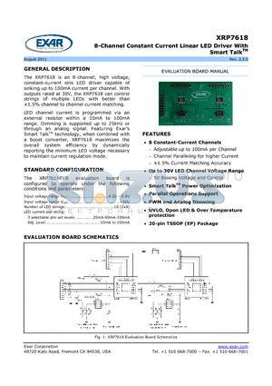 XRP2997 datasheet - 8-Channel Constant Current Linear LED Driver With Smart TalkTM