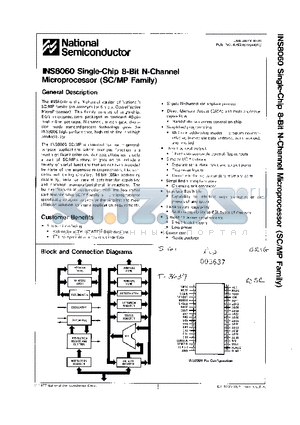 INS8060D datasheet - SINGLE-CHIP 8-BIT N-CHANNEL MICROPROCESSOR (SC/MP FAMILY)