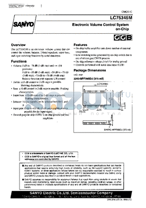LC75345M datasheet - Electronic Volume Control System on-Chip