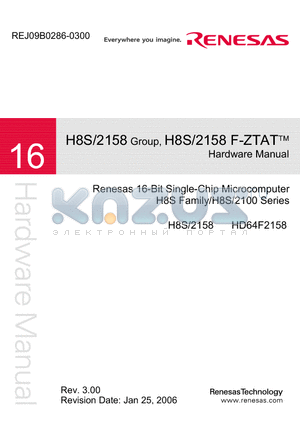 HD64F2158 datasheet - Renesas 16-Bit Single-Chip Microcomputer H8S Family/H8S/2100 Series