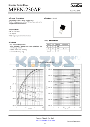 MPEN-230AF datasheet - Schottky Barrier Diode