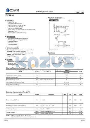 Z2PK310H datasheet - Schottky Barrier Diode