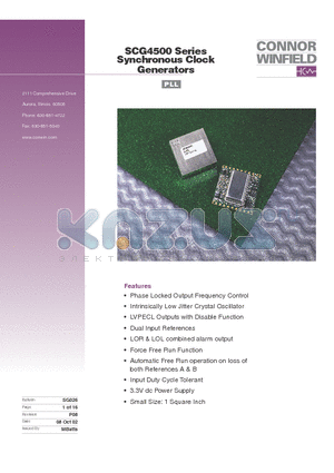 SCG4500 datasheet - Synchronous Clock Generators