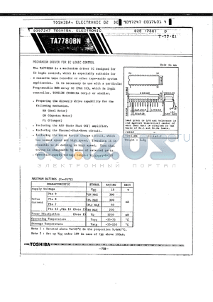 TA7780BN datasheet - MECHANISM DRIVER FOR IC LOGIC CONTROL
