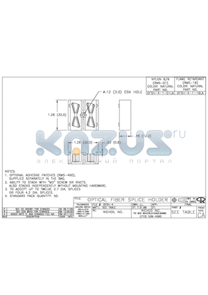 OFSH-4-1-01LA datasheet - OPTICAL FIBER SPLICE HOLDER