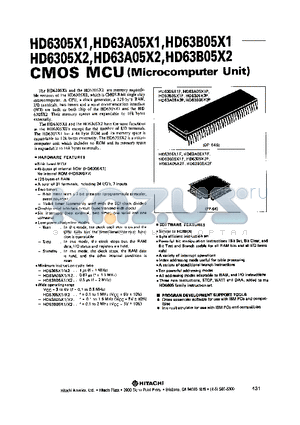 HD63A05X1 datasheet - CMOS MCU (Microcomputer Unit)